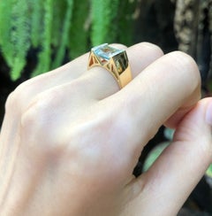 Bague en aigue-marine et diamant sertie dans une monture en or 18 carats
