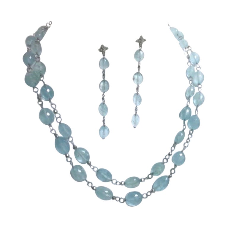 Boucles d'oreilles Paradizia en aigue-marine et diamants pavés 6
