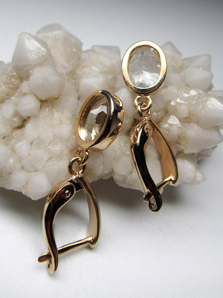 Artisan Aquamarine Yellow Gold Earrings Classic Blue Aquarius Sign Gift Natural Gems For Sale