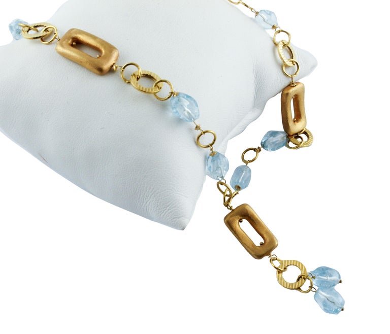•NYX• labradorite + aquamarine gold necklace (26
