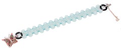 Aquamarine Diamonds Emeralds Rubies Sapphires Onyx 9Kt Gold and Silver Bracelet