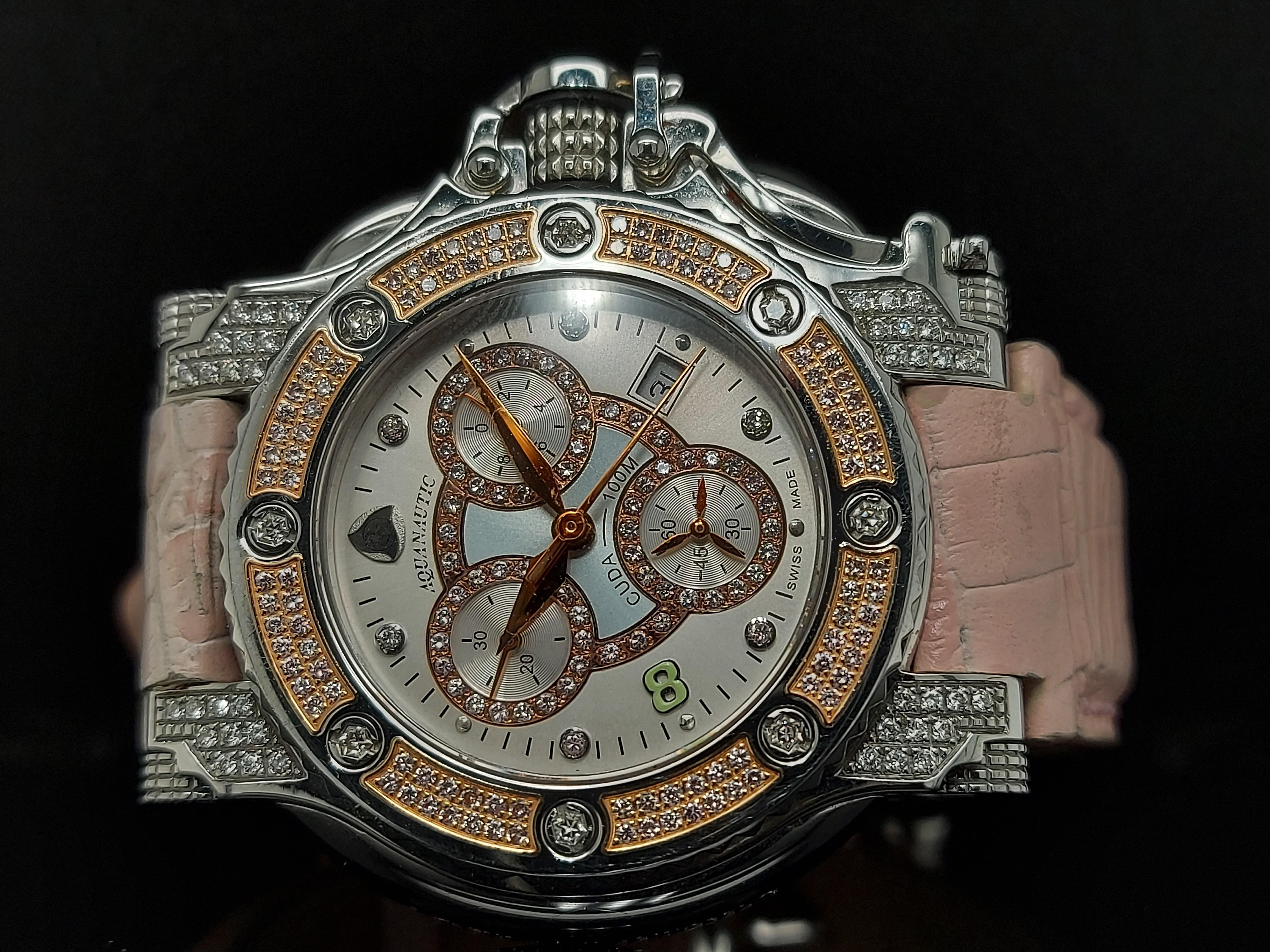 Aquanautic Princess Cuda Wristwatch, Limited Edition Pink Diamonds, Quartz For Sale 11