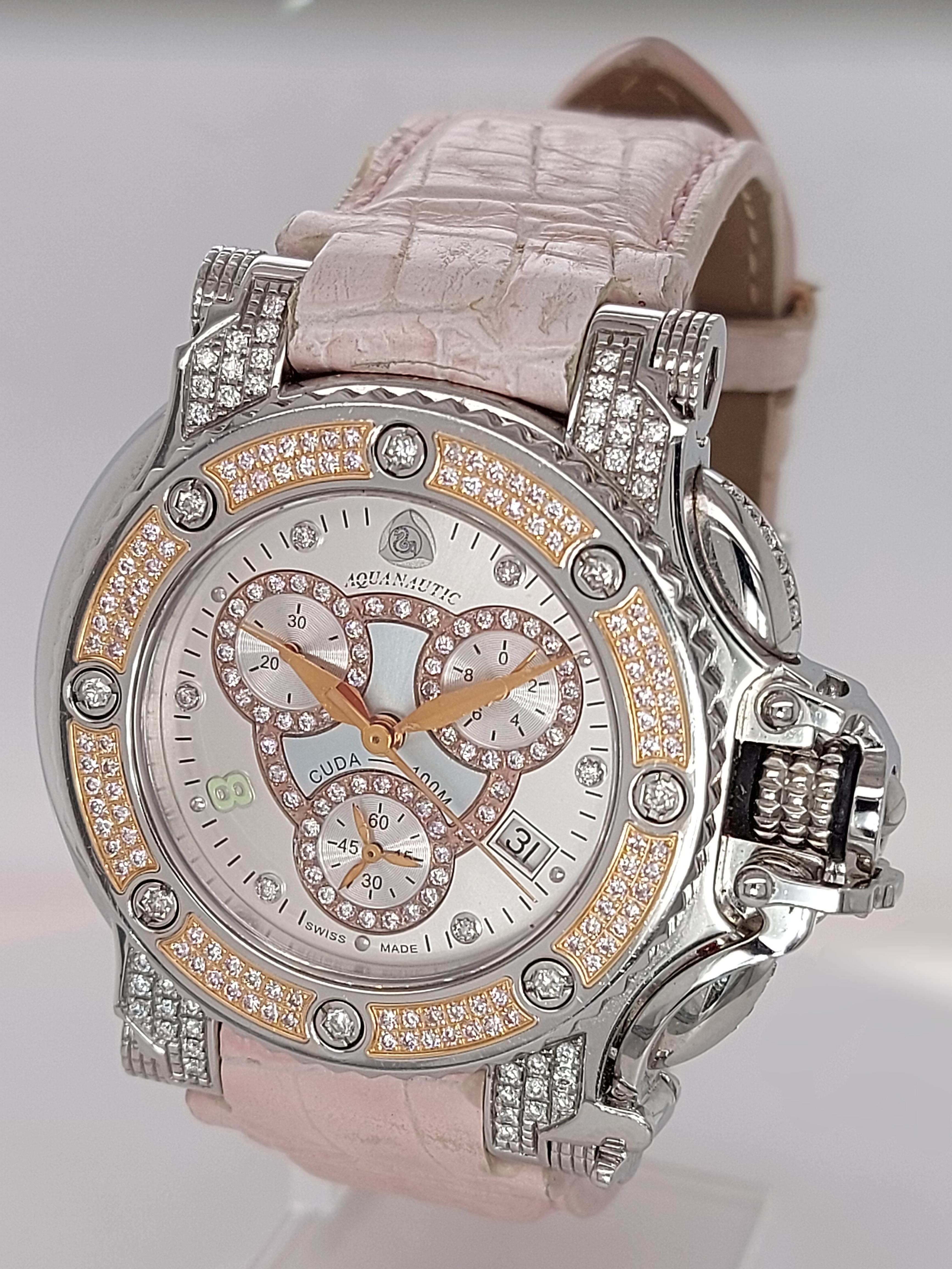 Aquanautic Princess Cuda Wristwatch, Limited Edition Pink Diamonds, Quartz For Sale 13