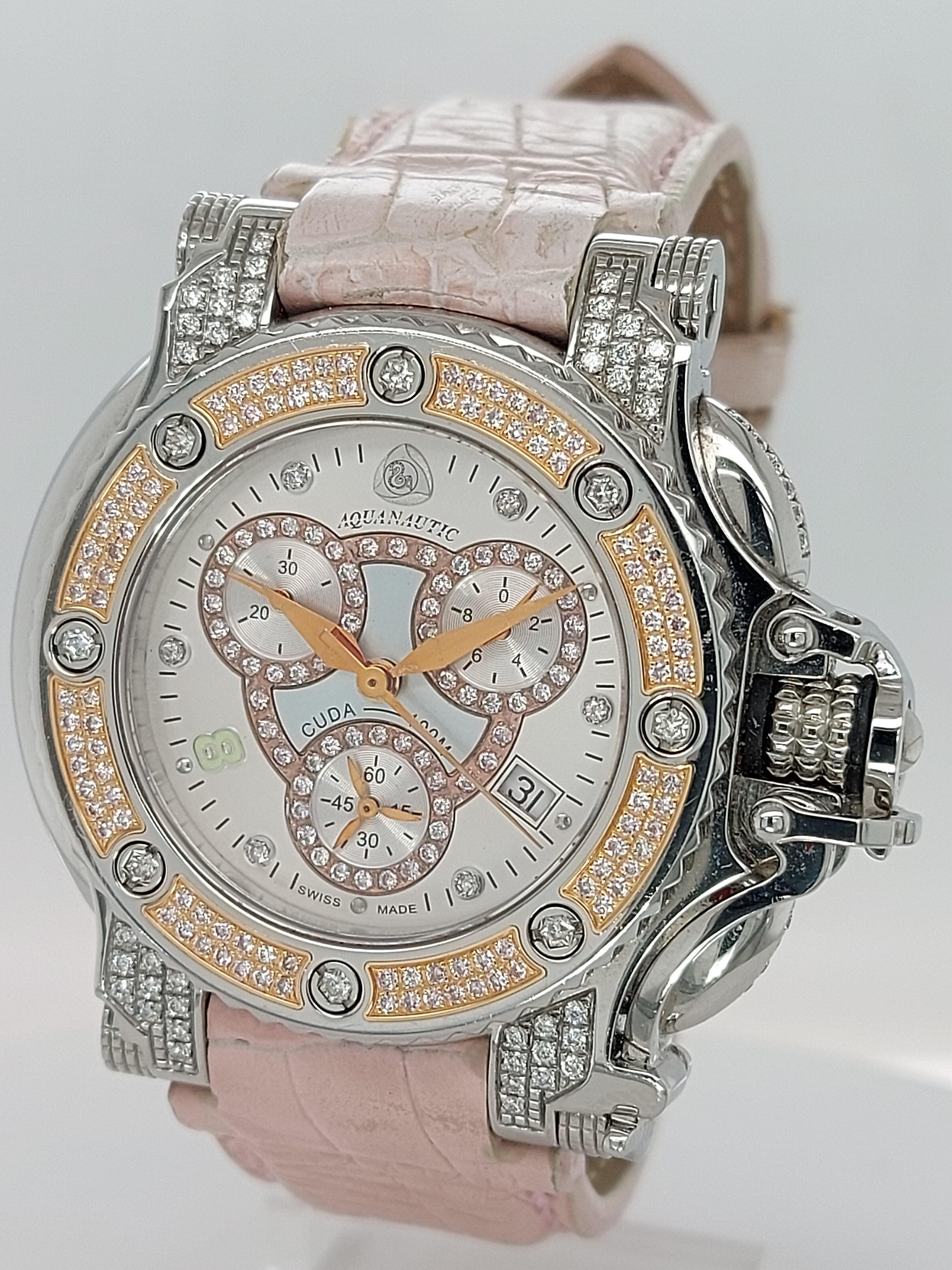 Artisan Aquanautic Princess Cuda Wristwatch, Limited Edition Pink Diamonds, Quartz For Sale