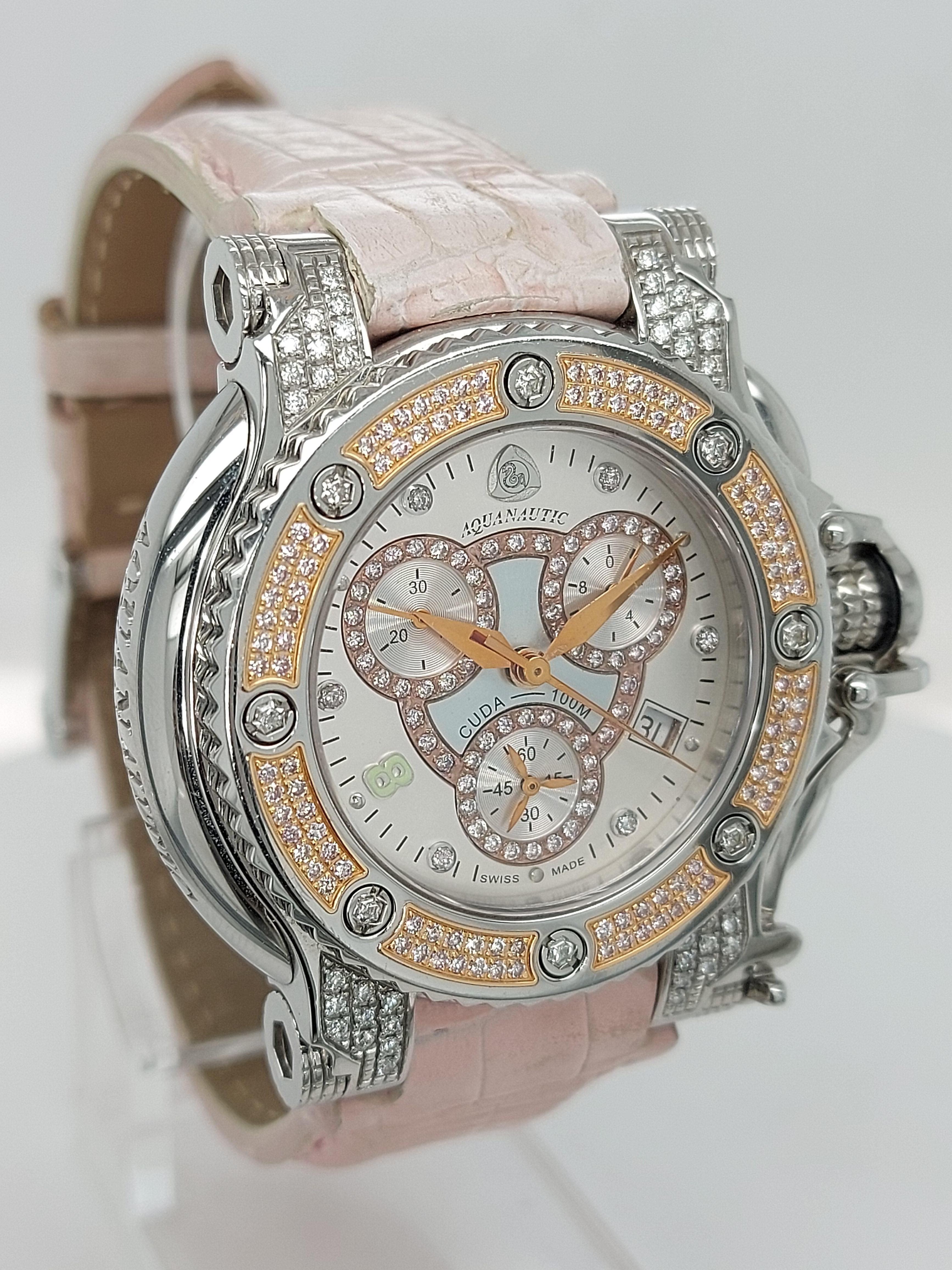 Aquanautic Princess Cuda Wristwatch, Limited Edition Pink Diamonds, Quartz For Sale 2