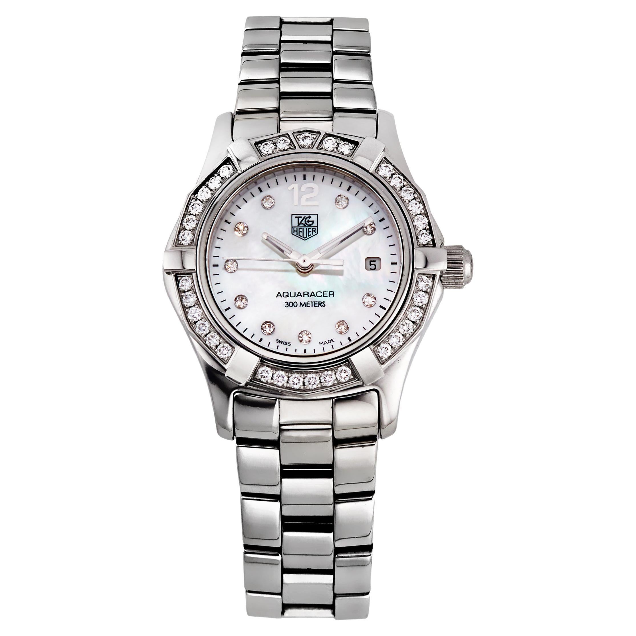 Aquaracer Diamond White Mother of Pearl Dial Ladies Watch 