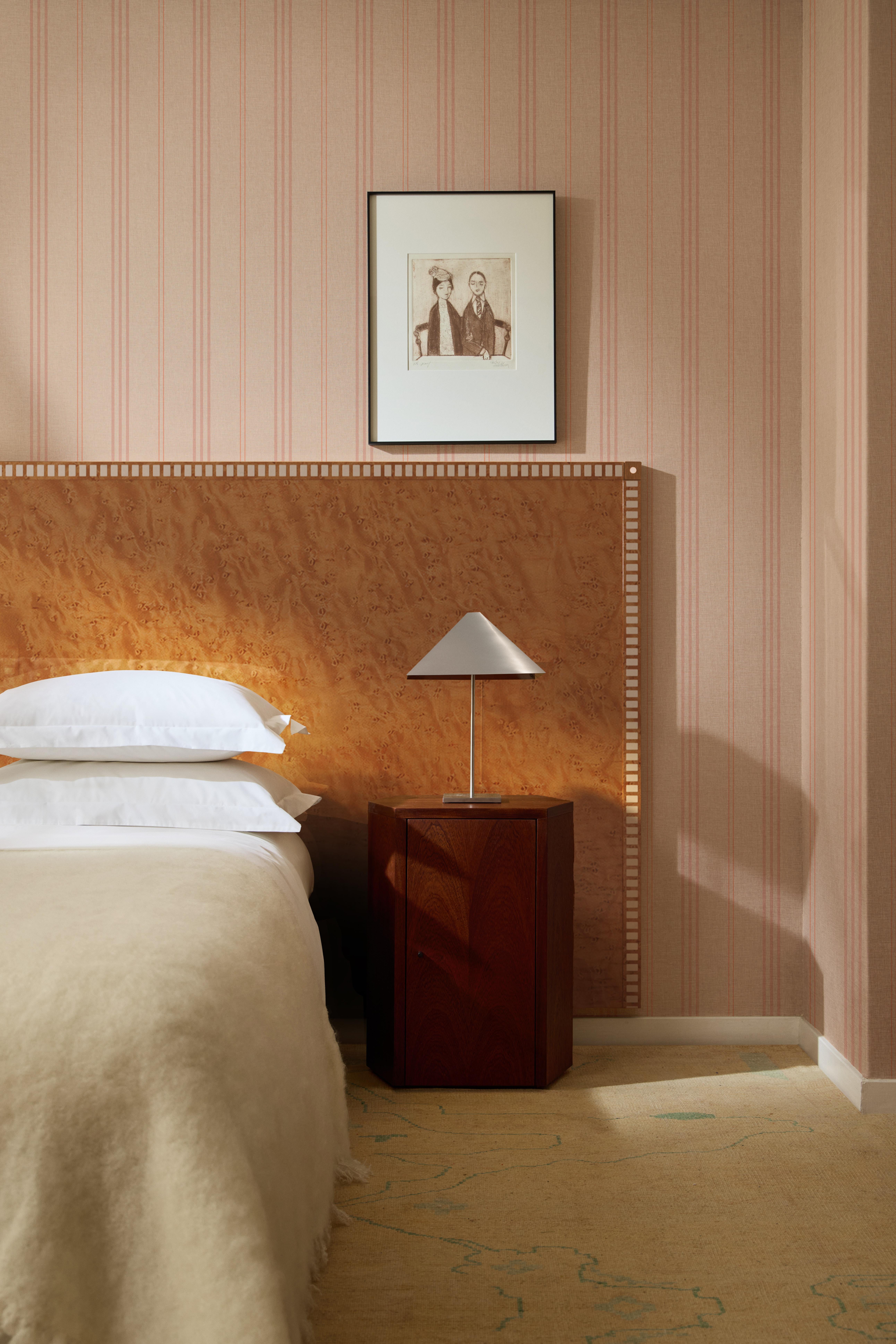 Contemporary Aquarama Headboard in birds eye maple with mother of pearl 127