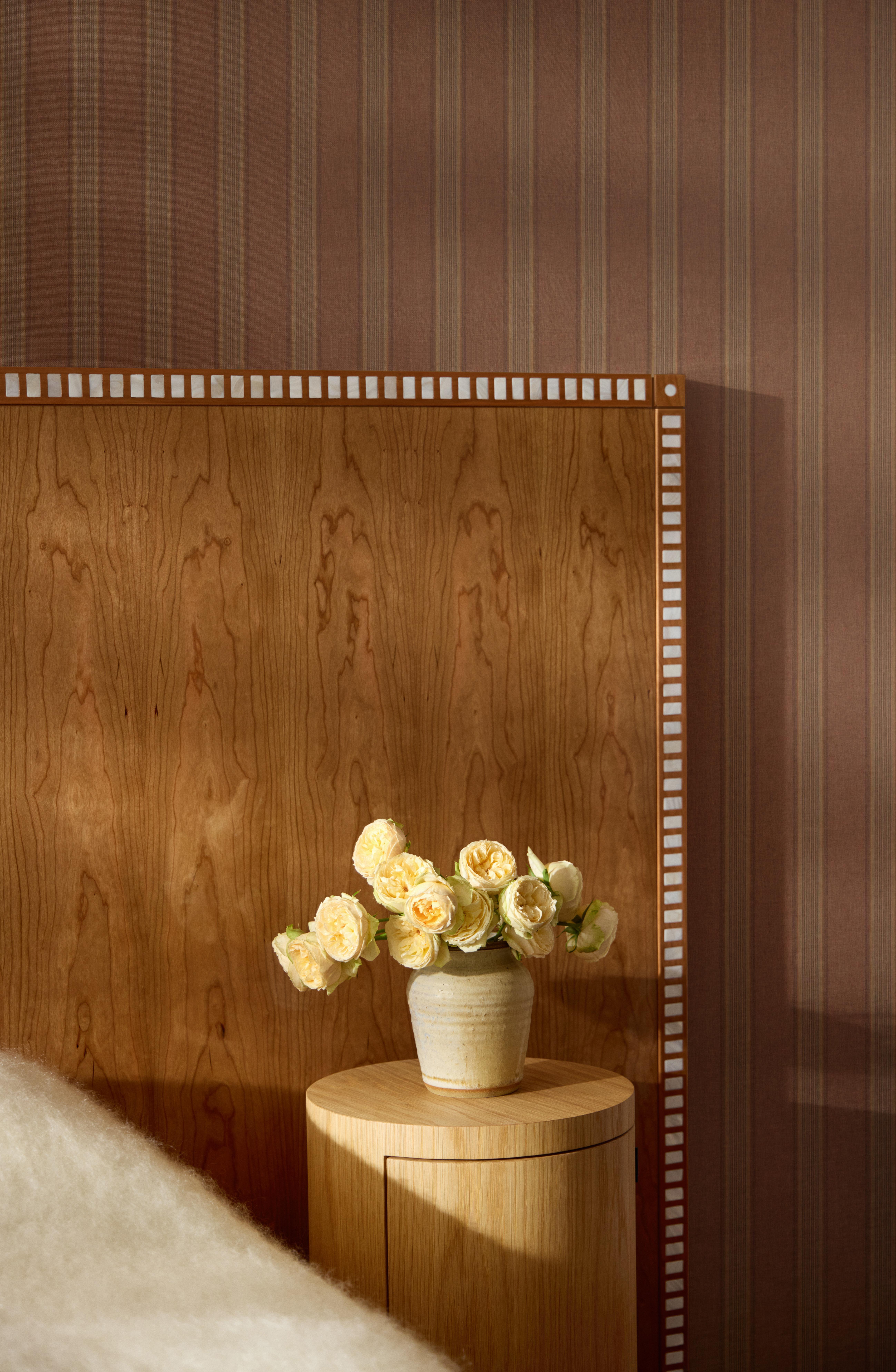 Art Deco Aquarama Headboard in cherry with mother of pearl 127
