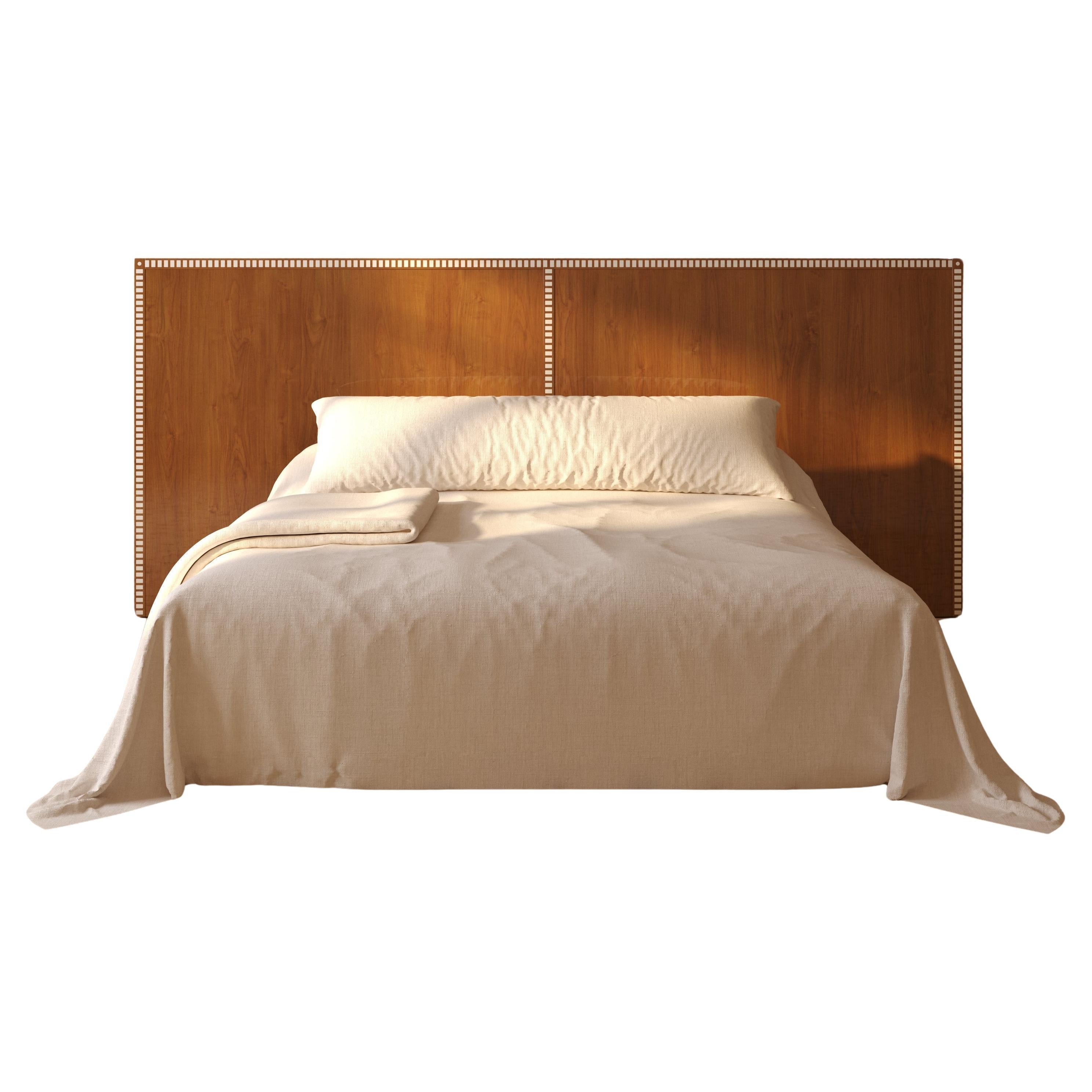 Aquarama Headboard in cherry with mother of pearl 127" W x 51.6" H