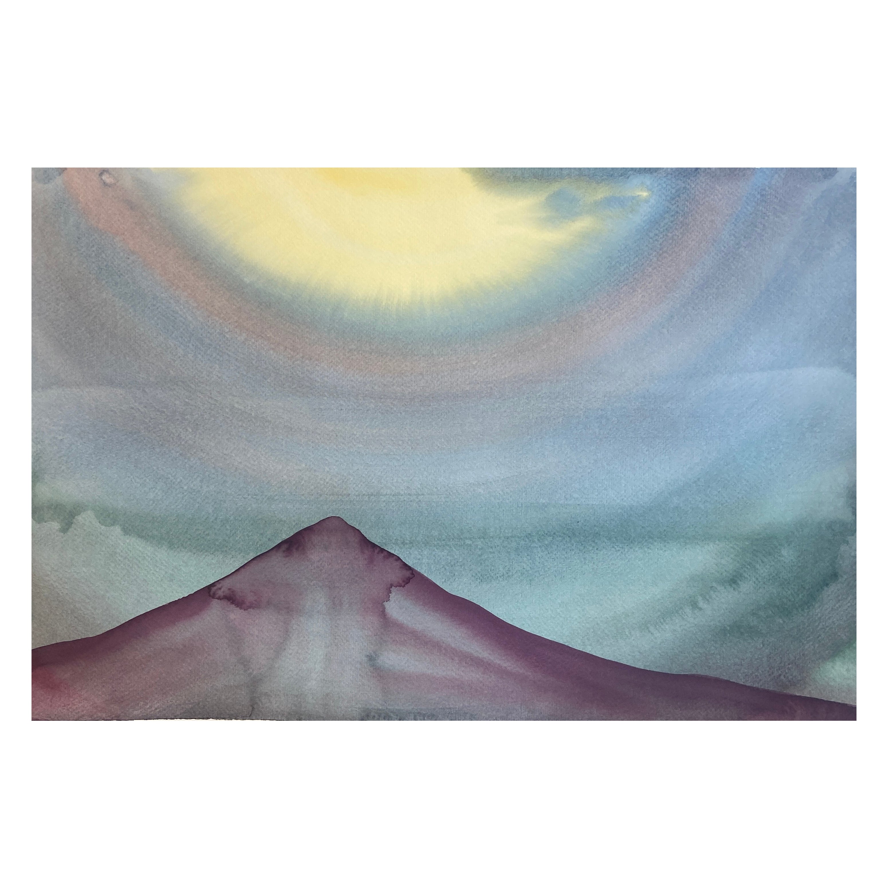 Aquarell Painting Lunar Vulcano from Vulcano Series by Artist Stella Koleszár