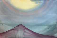 Aquarell Painting Old Vulcano from Vulcano Series by Artist Stella Koleszár