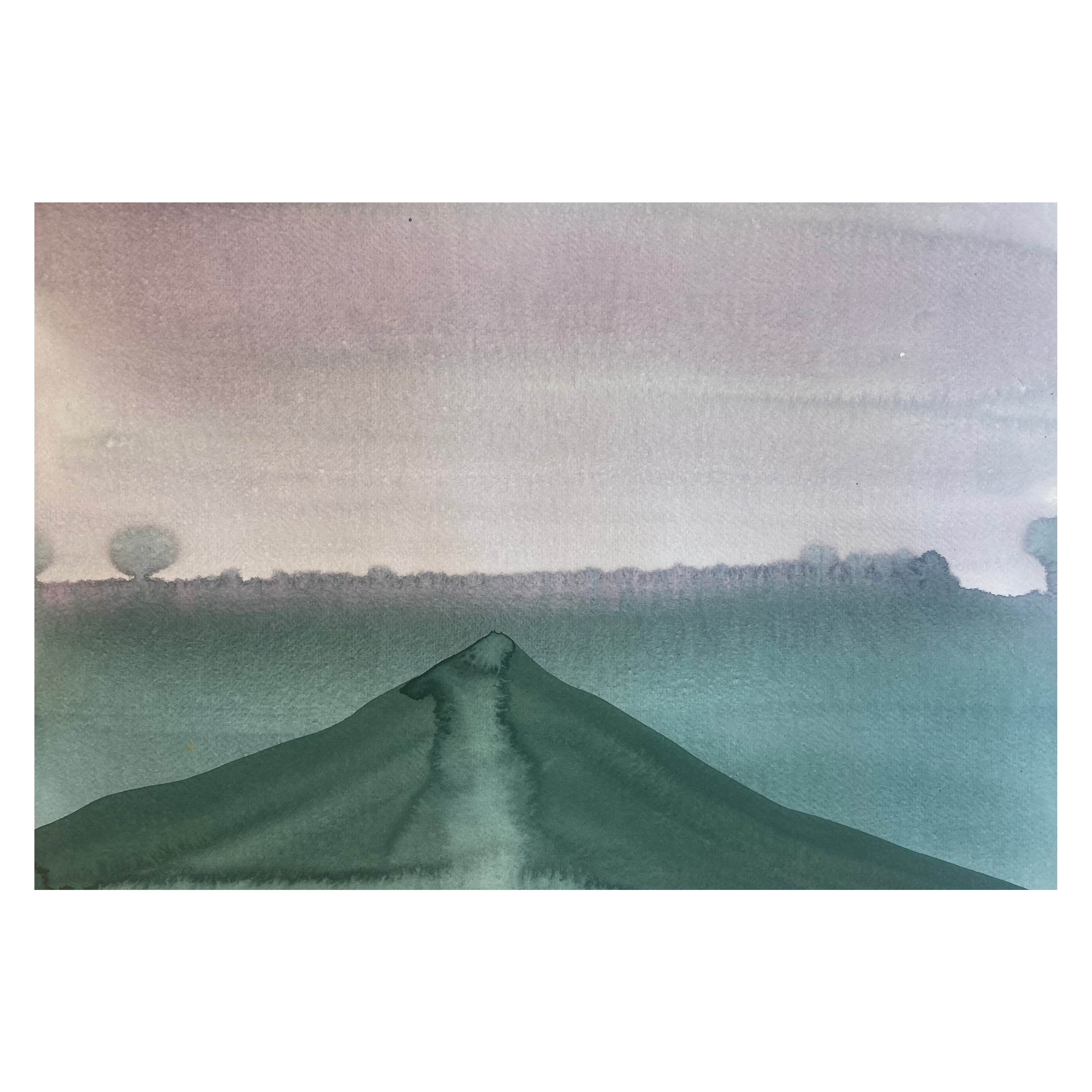 Aquarell Painting Submarine Vulcano by Artist Stella Koleszár