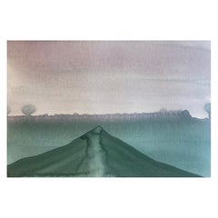 Aquarell Painting Submarine Vulcano by Artist Stella Koleszár