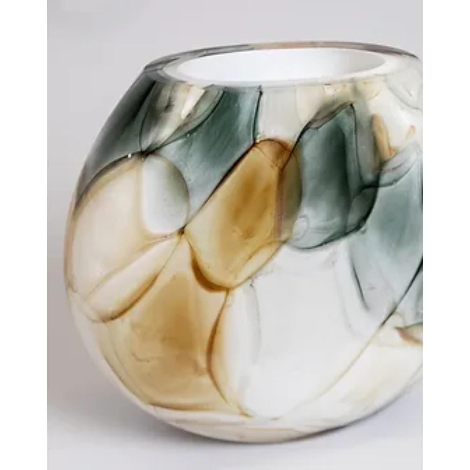 Ceco Vaso rotondo grigio Aquarelle di A. David in vendita