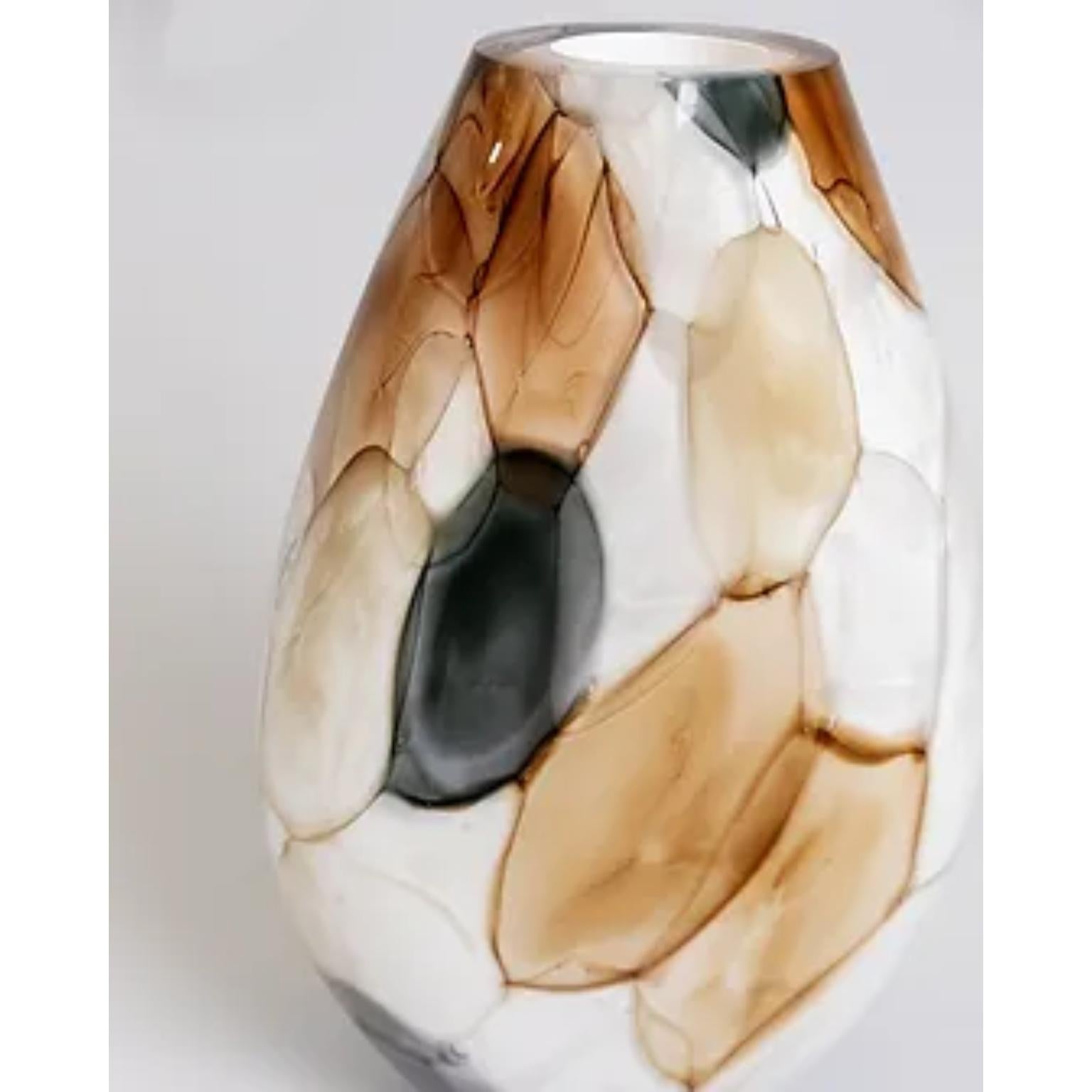 Czech Aquarelle Tall Grey Vase by David Valner For Sale