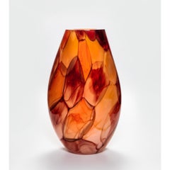 Aquarelle Tall Red Vase by David Valner