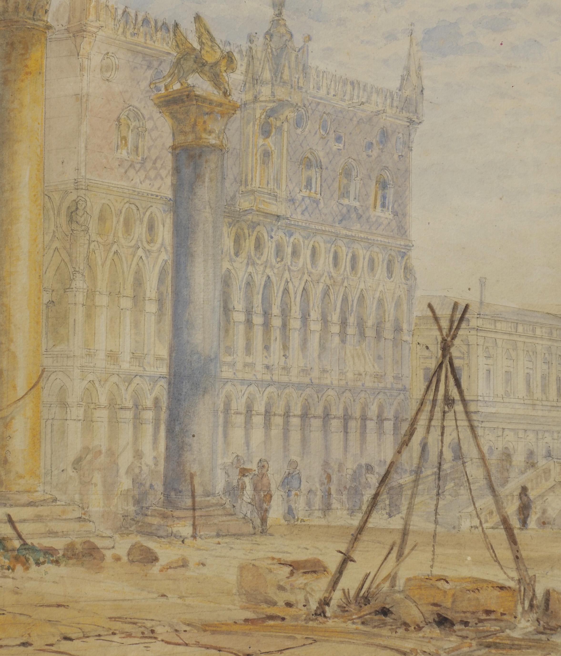 Aquarelle view of Venice by late-XIX-century artist For Sale 2