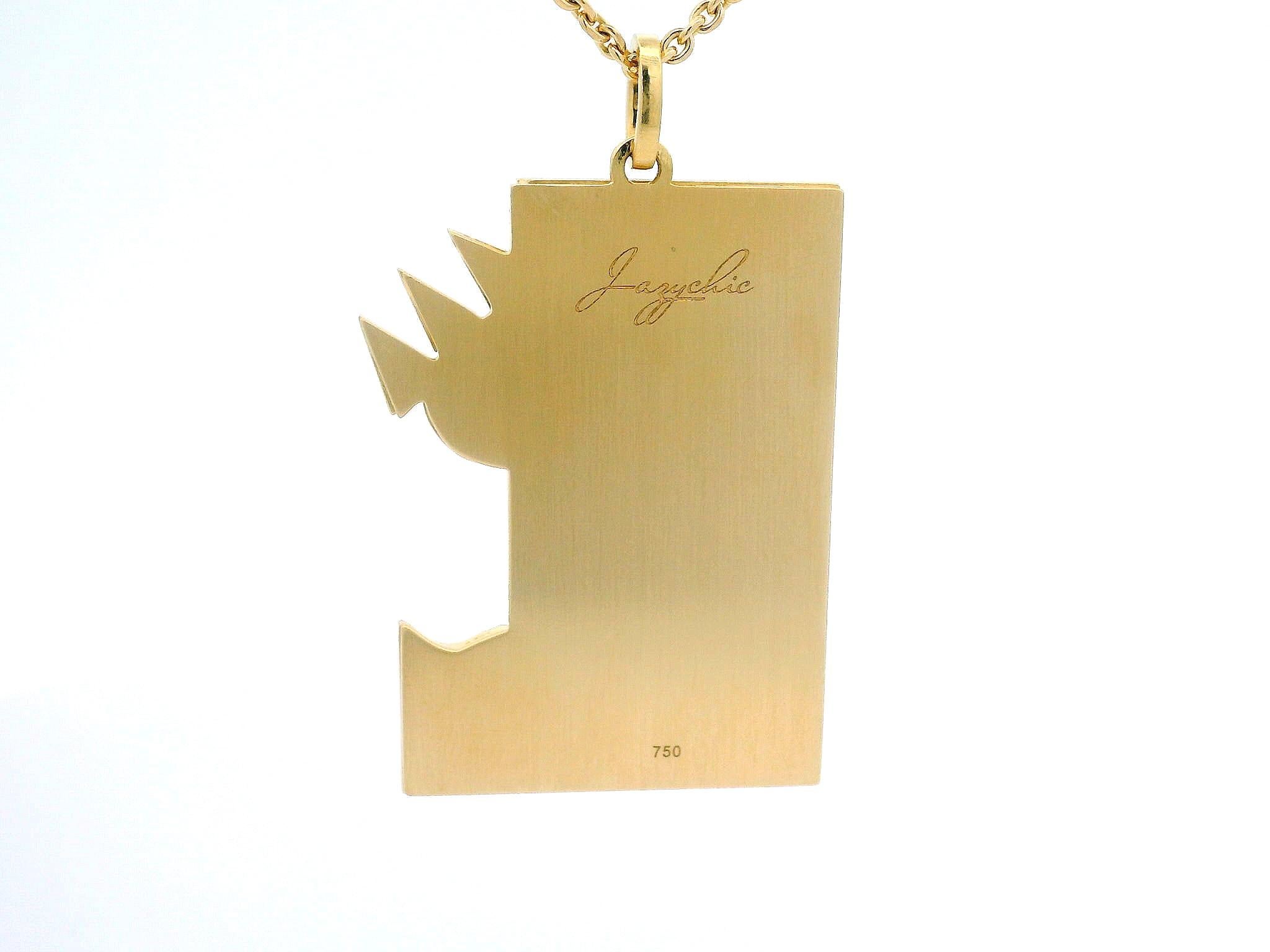 Pendentif Verseau Zodiac Or 18k 0.59 Ct Diamants 0.72 Ct Aigue-marine Unisexe en vente
