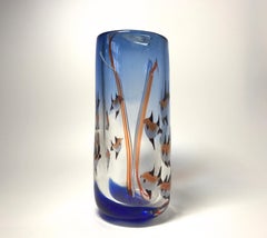 Aquarium Murano Tall Glass Vase, Rich Cobalt Blue, Italy Midcentury, circa 1960