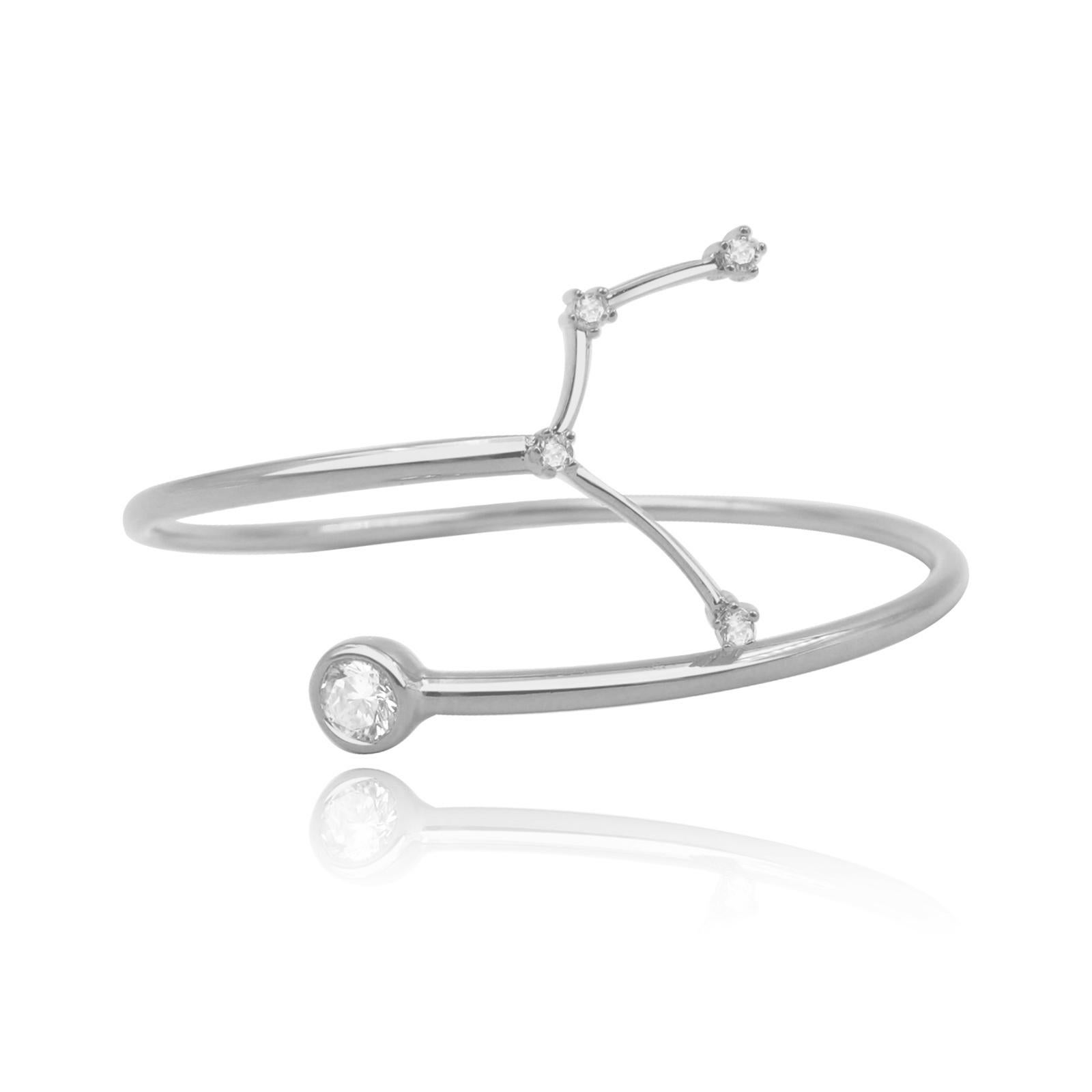 You are unique and your zodiac tells part of your story.  How your zodiac is displayed in the beautiful nighttime sky is what we want you to carry with you always. This aquarius constellation wire bezel cuff shares a part of your personality with us