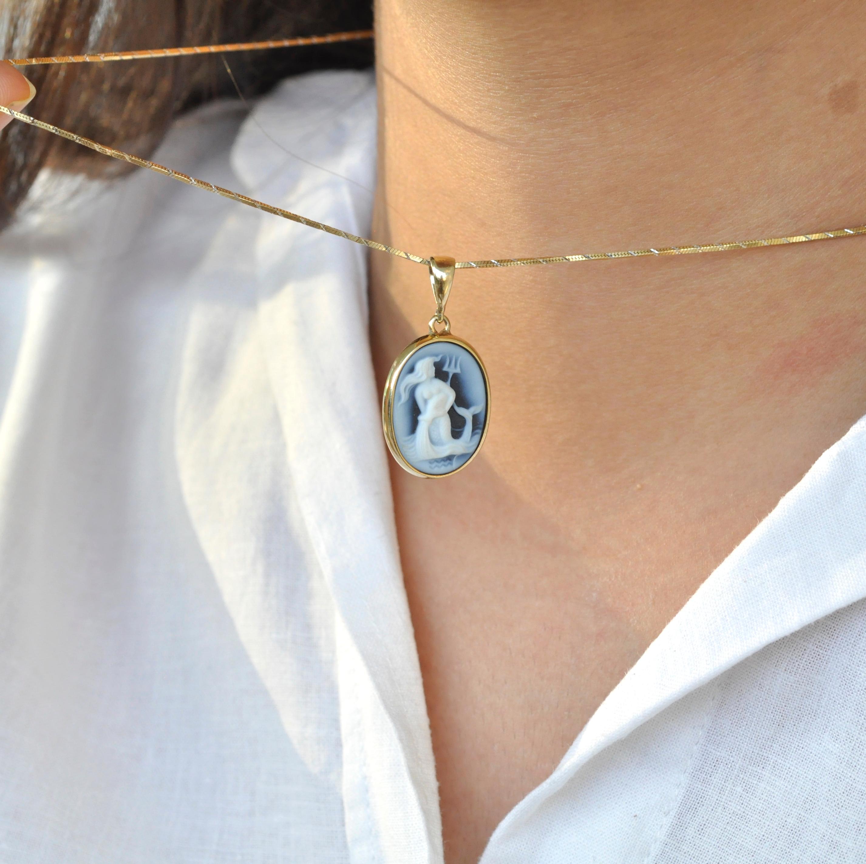 blue cameo necklace
