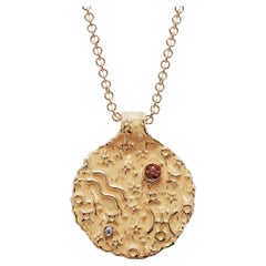 Aquarius Zodiac Pendant – 14K Solid Gold Astrology Necklace Oltremare Gioielli