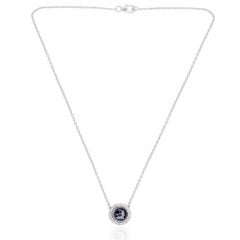 Aquarius Zodiac Sign H/SI Pave Diamant-Anhänger 14k Weißgold Halskette 1,03 Tcw