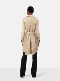 Abrigo trench con hombros de cristal beige Aquascutum Talla XS