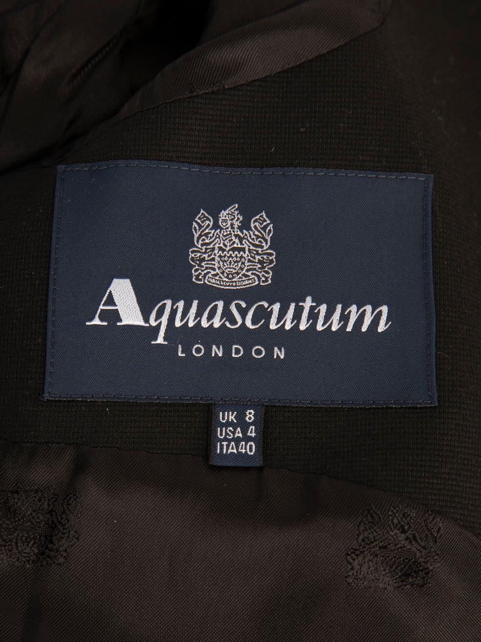 Blazer nero di media lunghezza Aquascutum taglia S in vendita 2