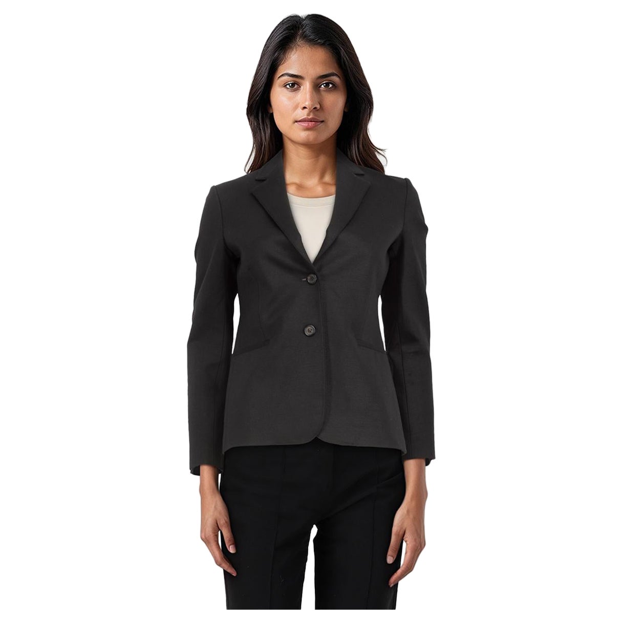 Blazer nero di media lunghezza Aquascutum taglia S in vendita