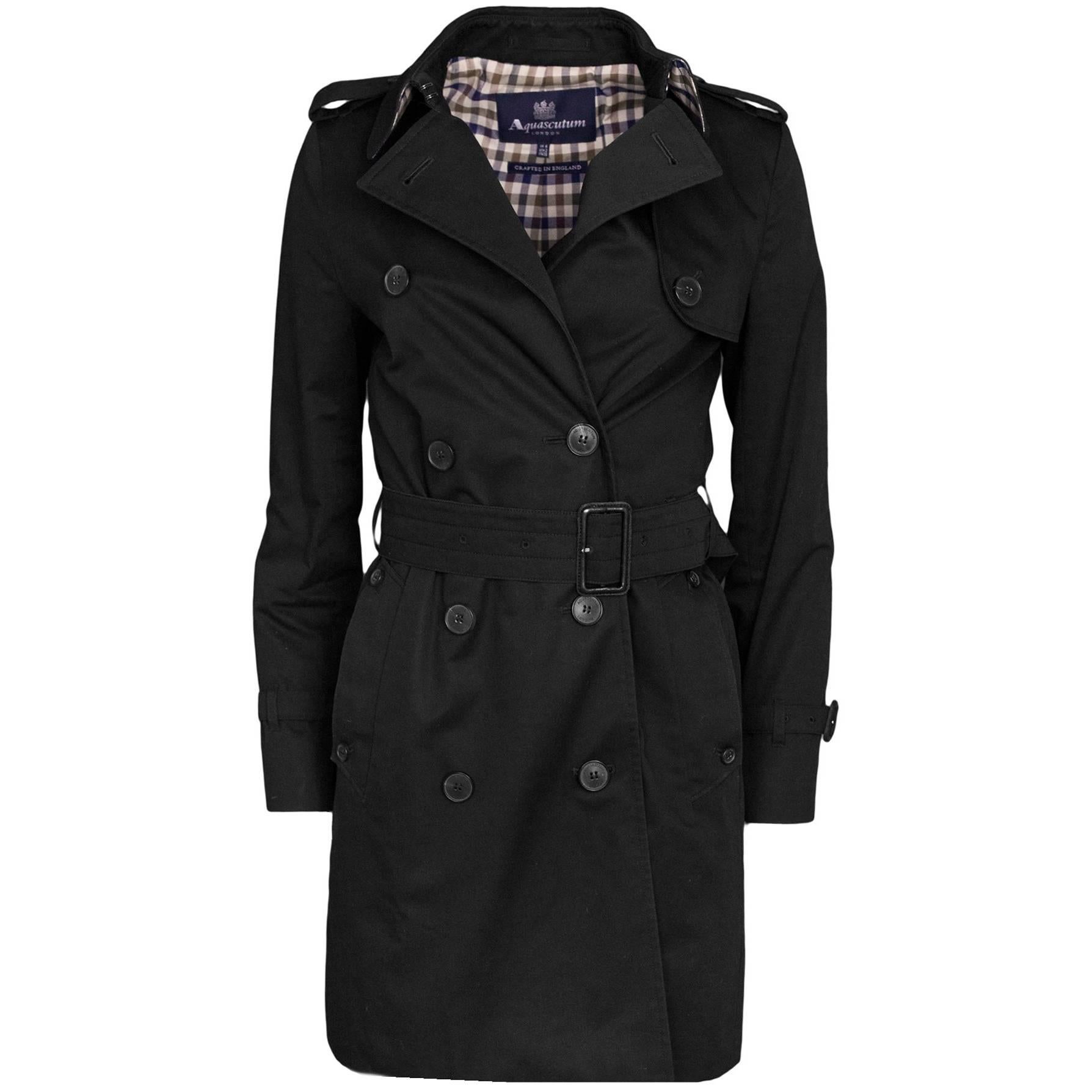 Aquascutum black trench coat clearance
