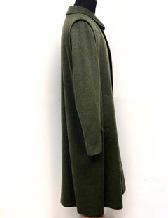 Aquascutum Hunter Green Wool Men's Trench Coat