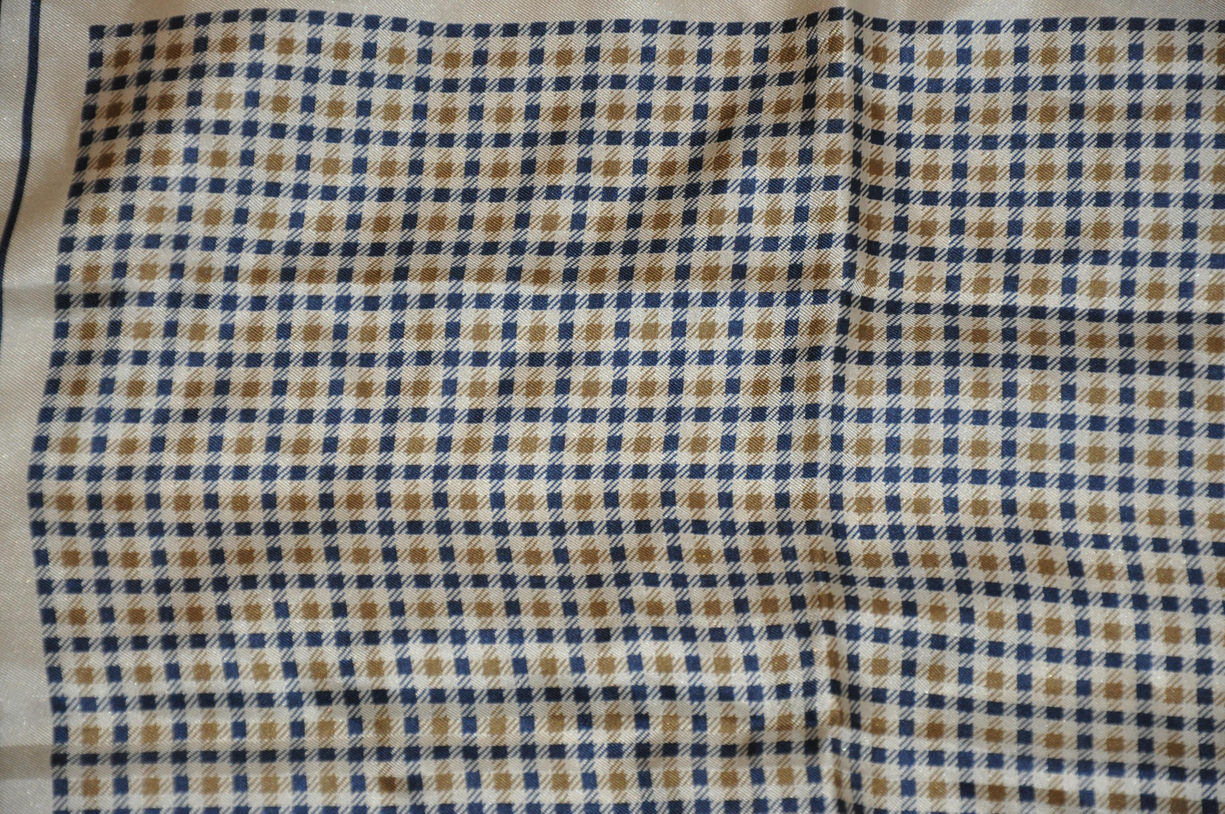 Gray Aquascutum Iconic Men's Silk Handkerchief For Sale
