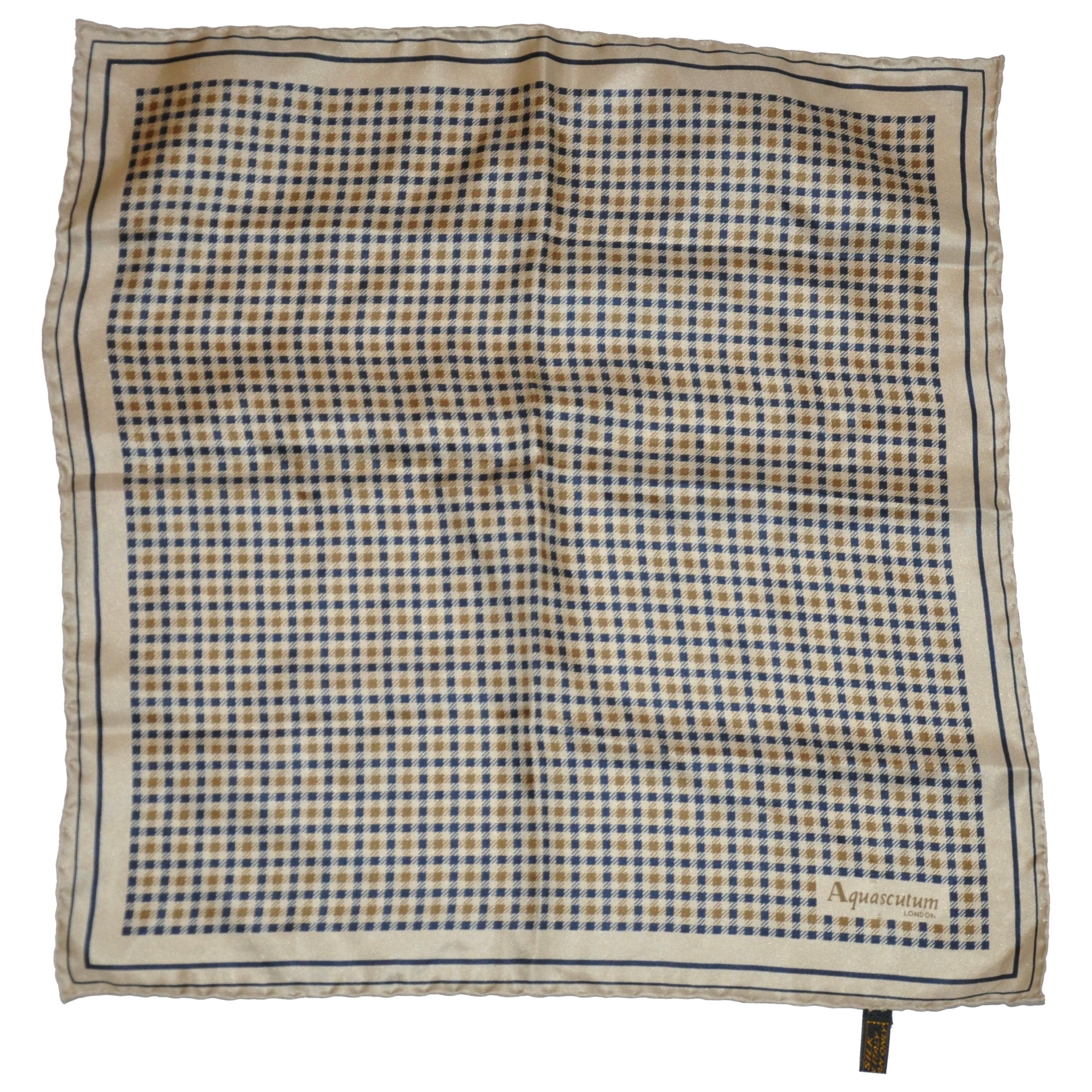Aquascutum Iconic Men's Silk Handkerchief For Sale