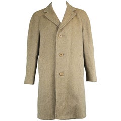 Aquascutum Men's Retro Pure Lambswool Tweed Raglan Sleeve Overcoat c. 1960s