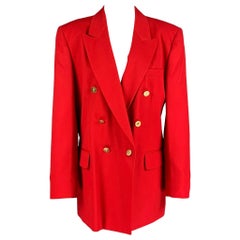 Aquascutum Taglia 12  Rosso  Blazer in lana a doppia bretella