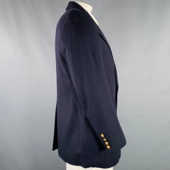 Aquascutum Taille 42 Manteau de sport en laine marine à patte unique