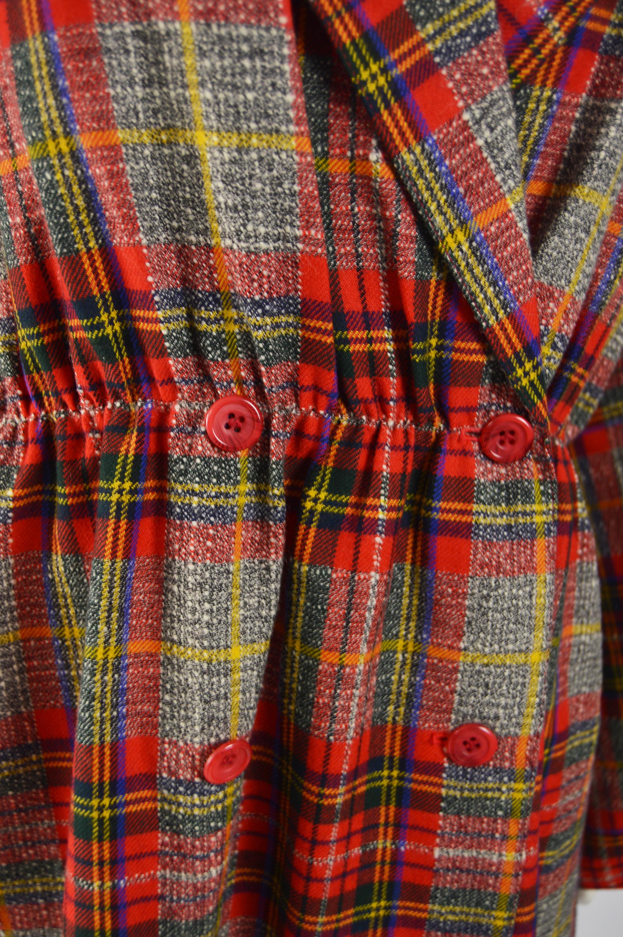 Aquascutum Vintage 1980s Wool Tartan Coat Dress 2