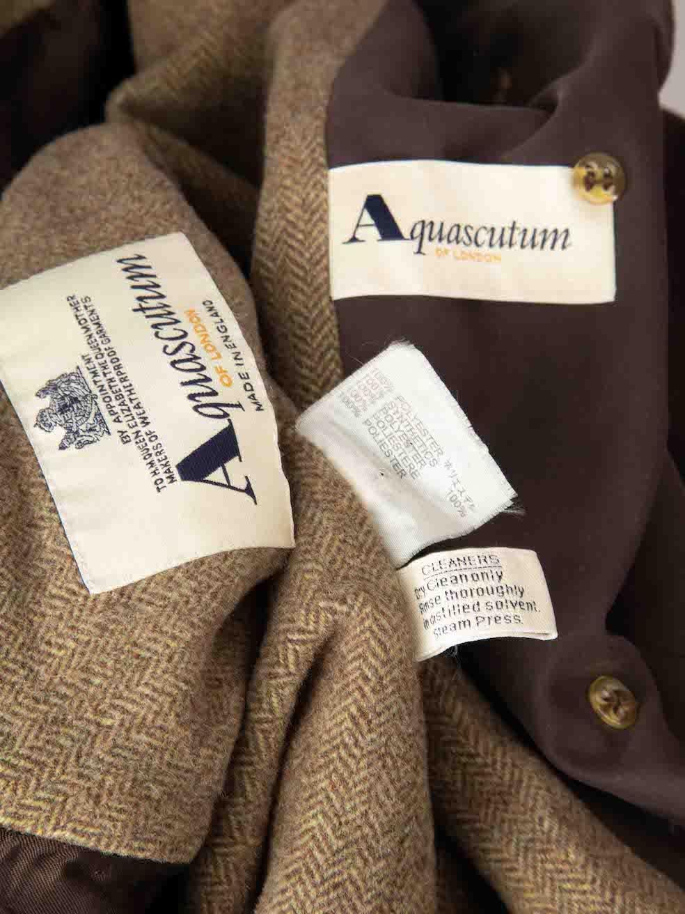 Women's Aquascutum Vintage Brown Kenmore Heritage Raglan Coat Size L For Sale