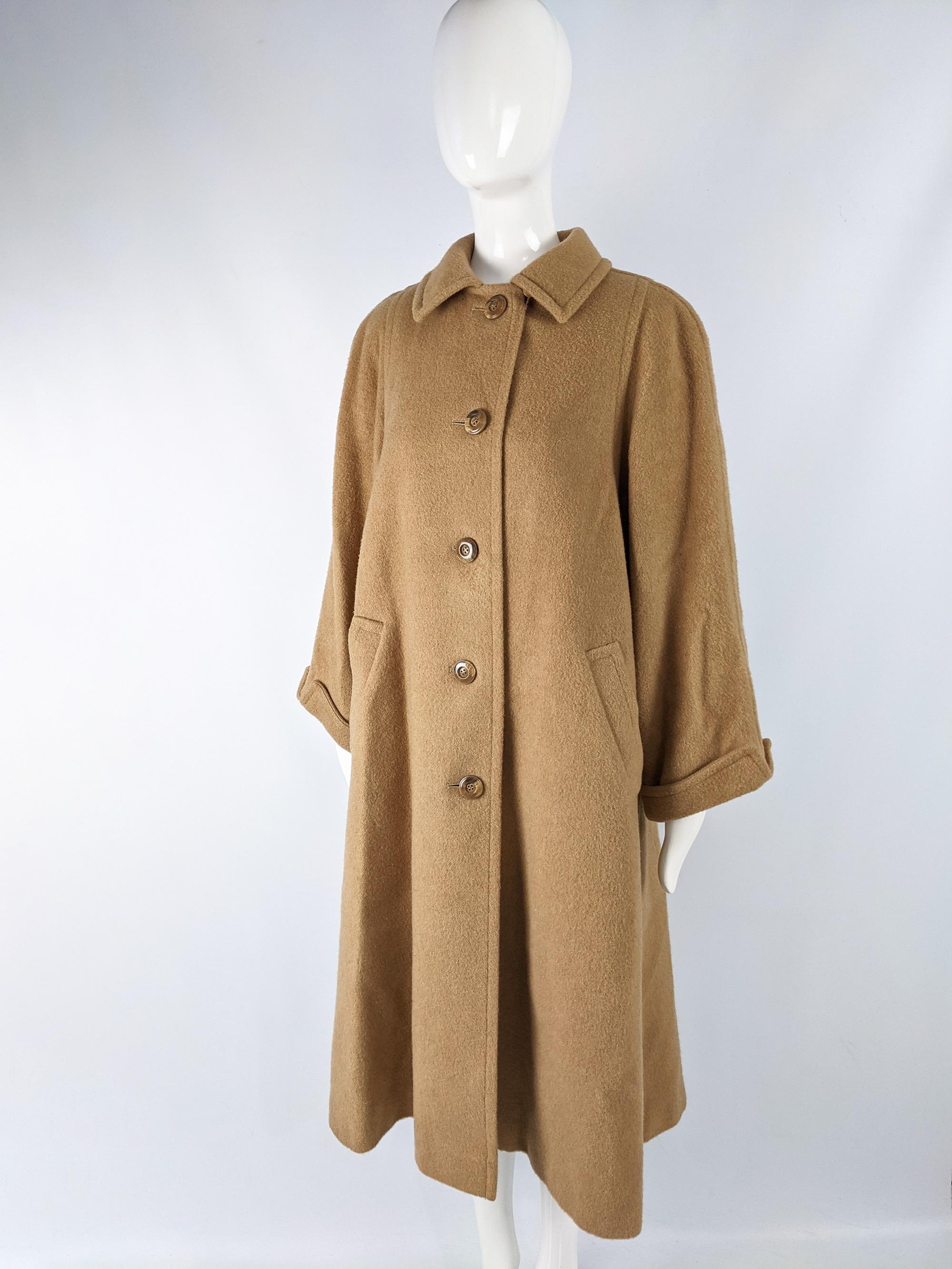 Women's Aquascutum Vintage Camelhair Long Swing Coat, 1960s For Sale