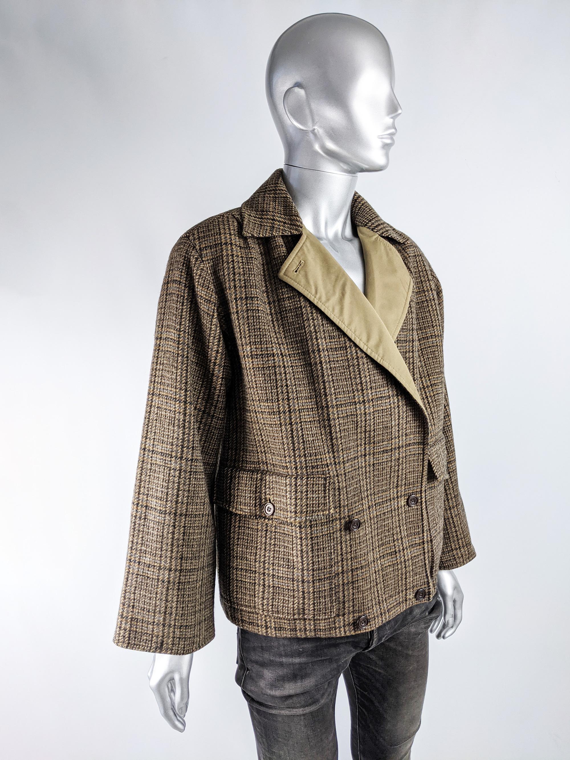 Aquascutum Vintage Mens Brown Tweed Jacket In Good Condition In Doncaster, South Yorkshire