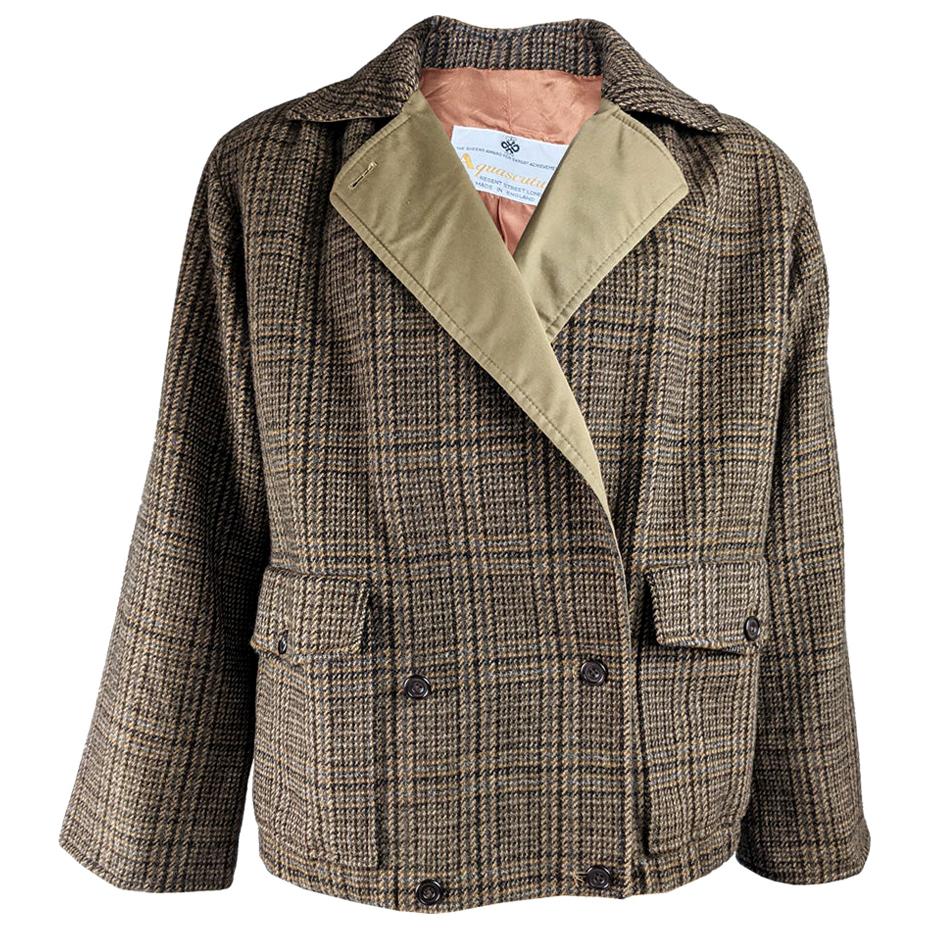 Aquascutum Vintage Mens Brown Tweed Jacket