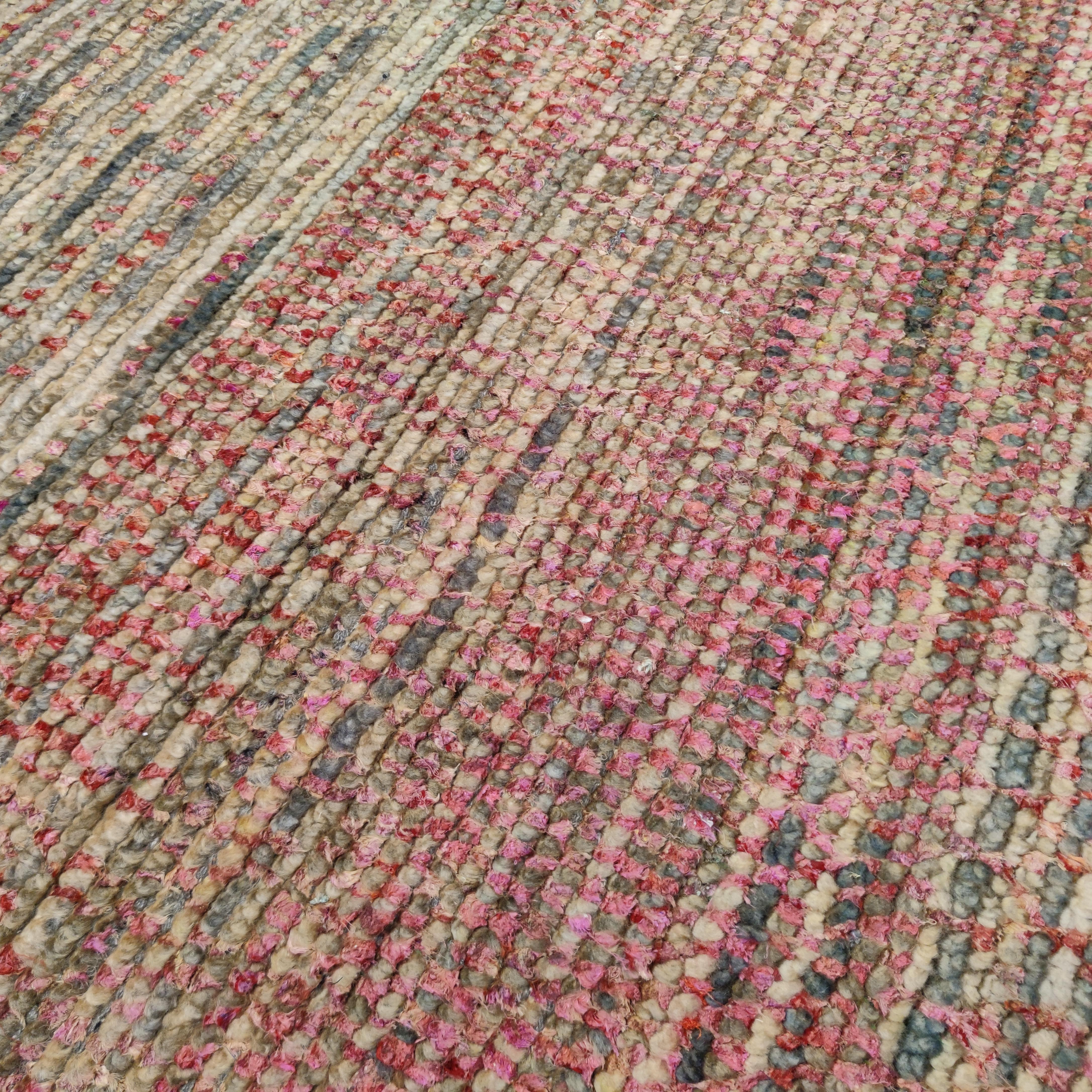 Aquarellfarbener Sari-Teppich aus Wolle und Seide von Alberto Levi Gallery (Indisch) im Angebot