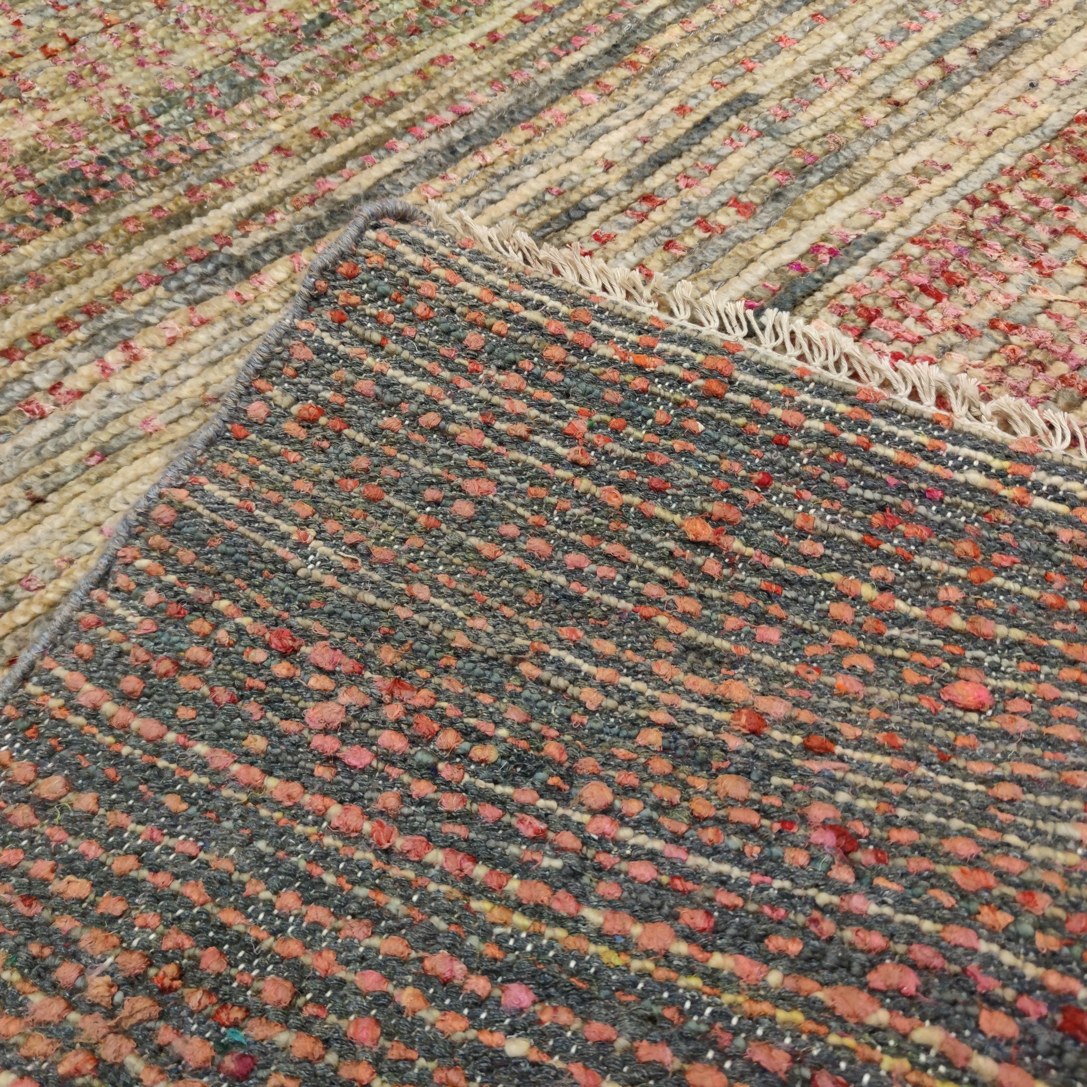 Aquarellfarbener Sari-Teppich aus Wolle und Seide von Alberto Levi Gallery (Handgeknüpft) im Angebot