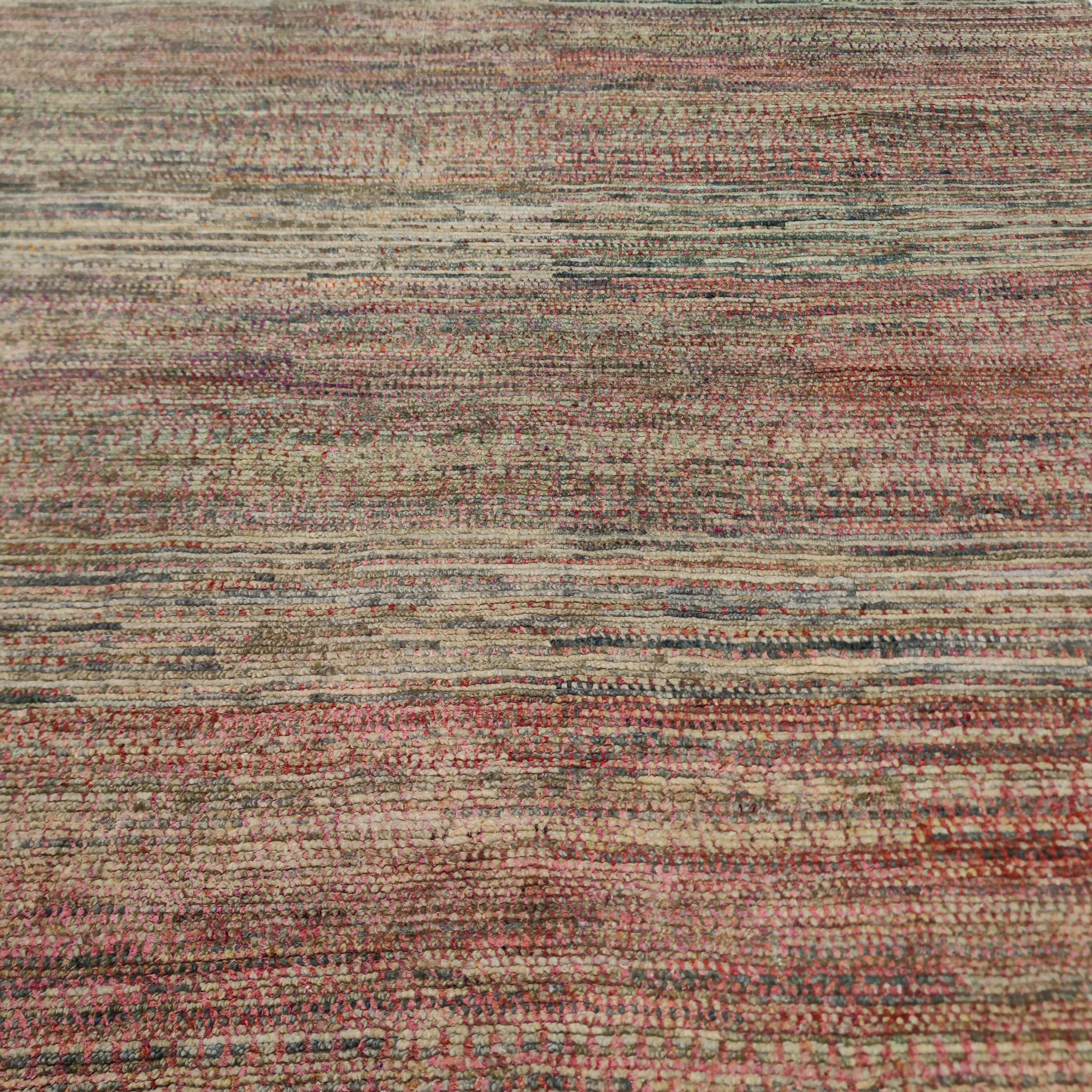 Aquarellfarbener Sari-Teppich aus Wolle und Seide von Alberto Levi Gallery im Zustand „Neu“ im Angebot in Milan, IT