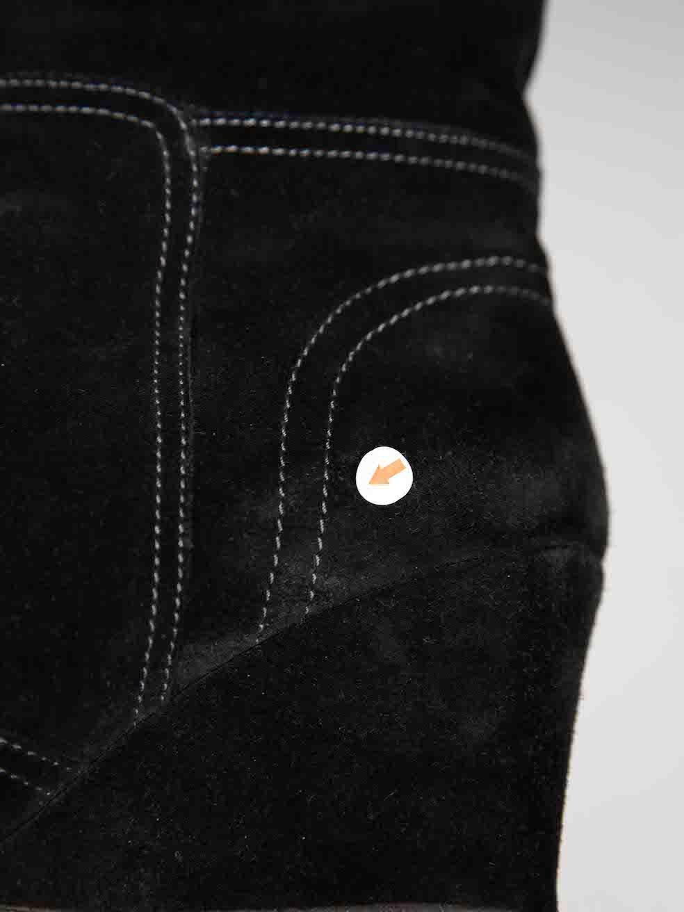 Donna Aquatalia Stivali con zeppa in camoscio nero foderati di shearling Taglia IT 39 in vendita