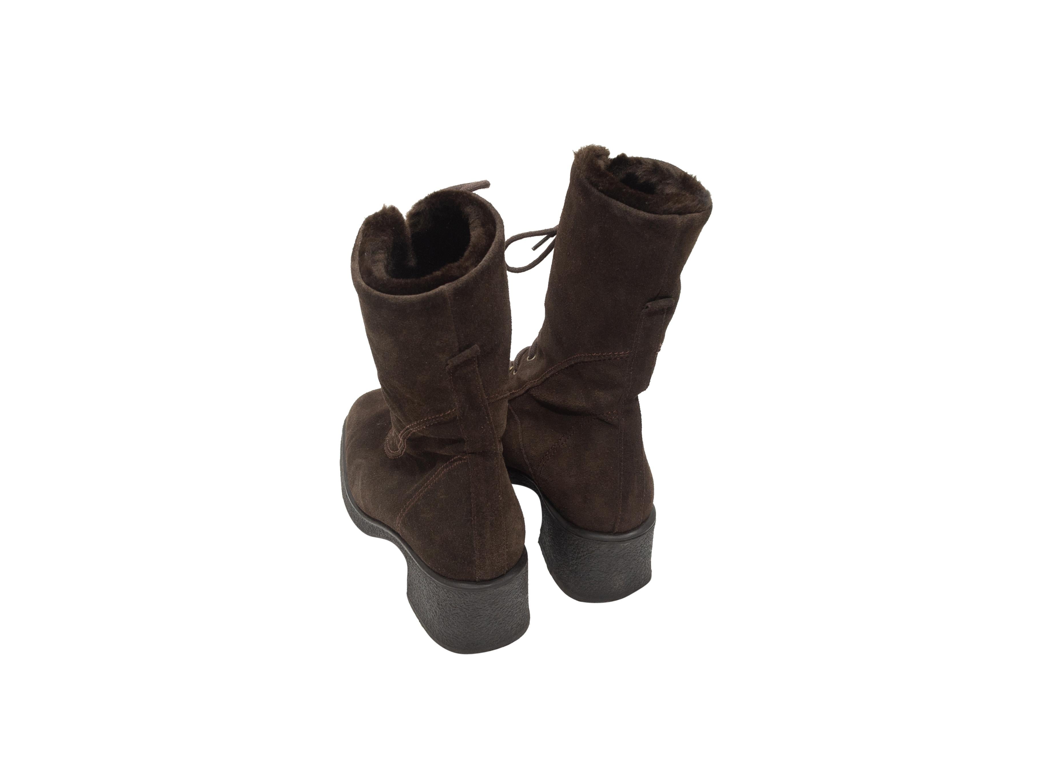 Black Aquatalia Brown Suede Lace-Up Boots