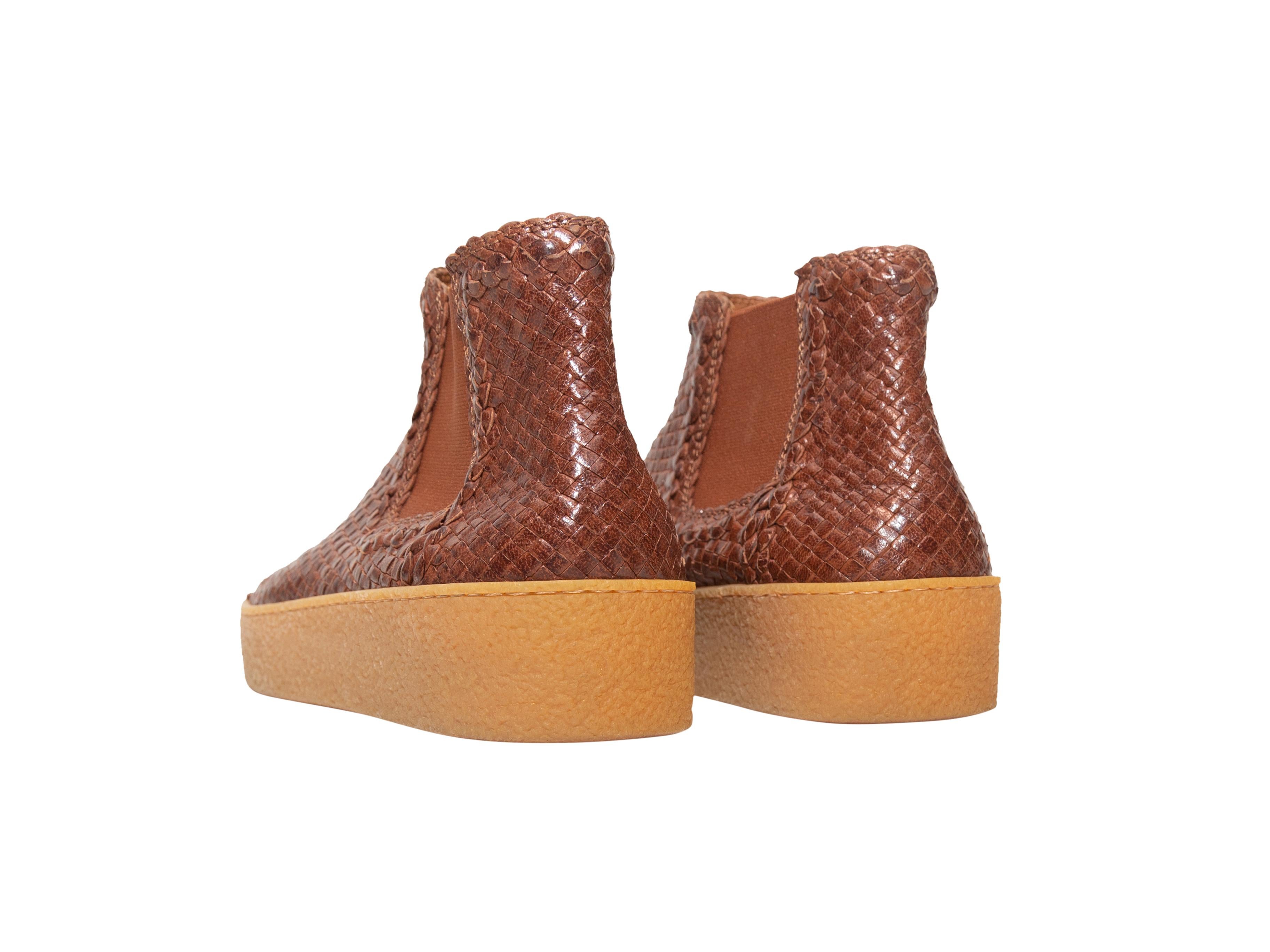 woven leather booties