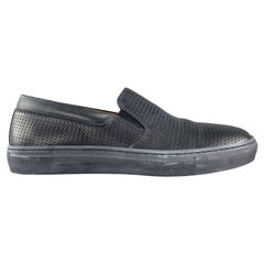 AQUATALIA Size 10 Navy Woven Leather Slip On Sneakers