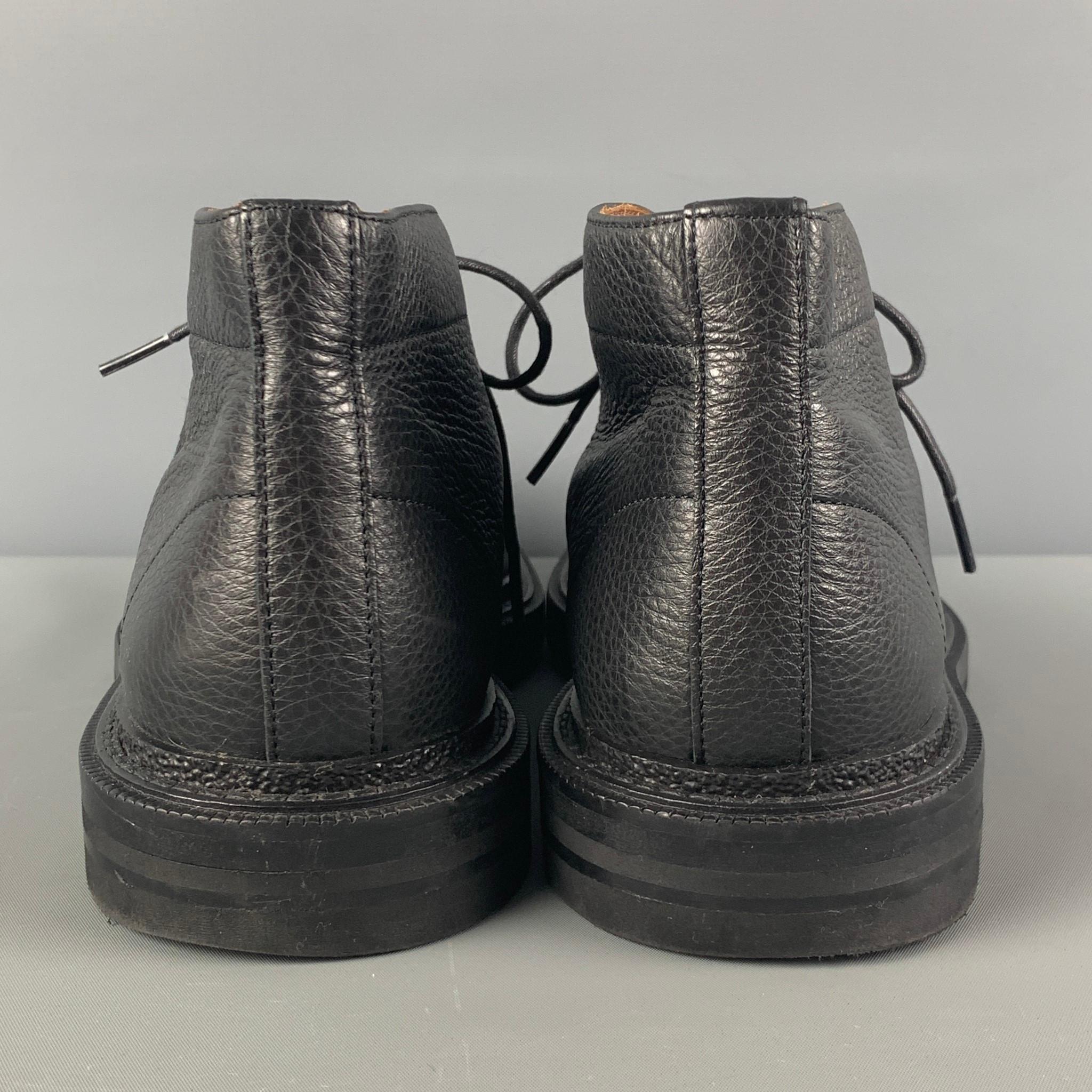 AQUATALIA Size 10.5 Black Leather Lace Up Boots 1